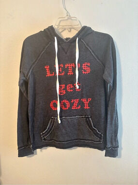 Grayson Threads Let's Get Cozy Graphic Hoodie Black & Red XS